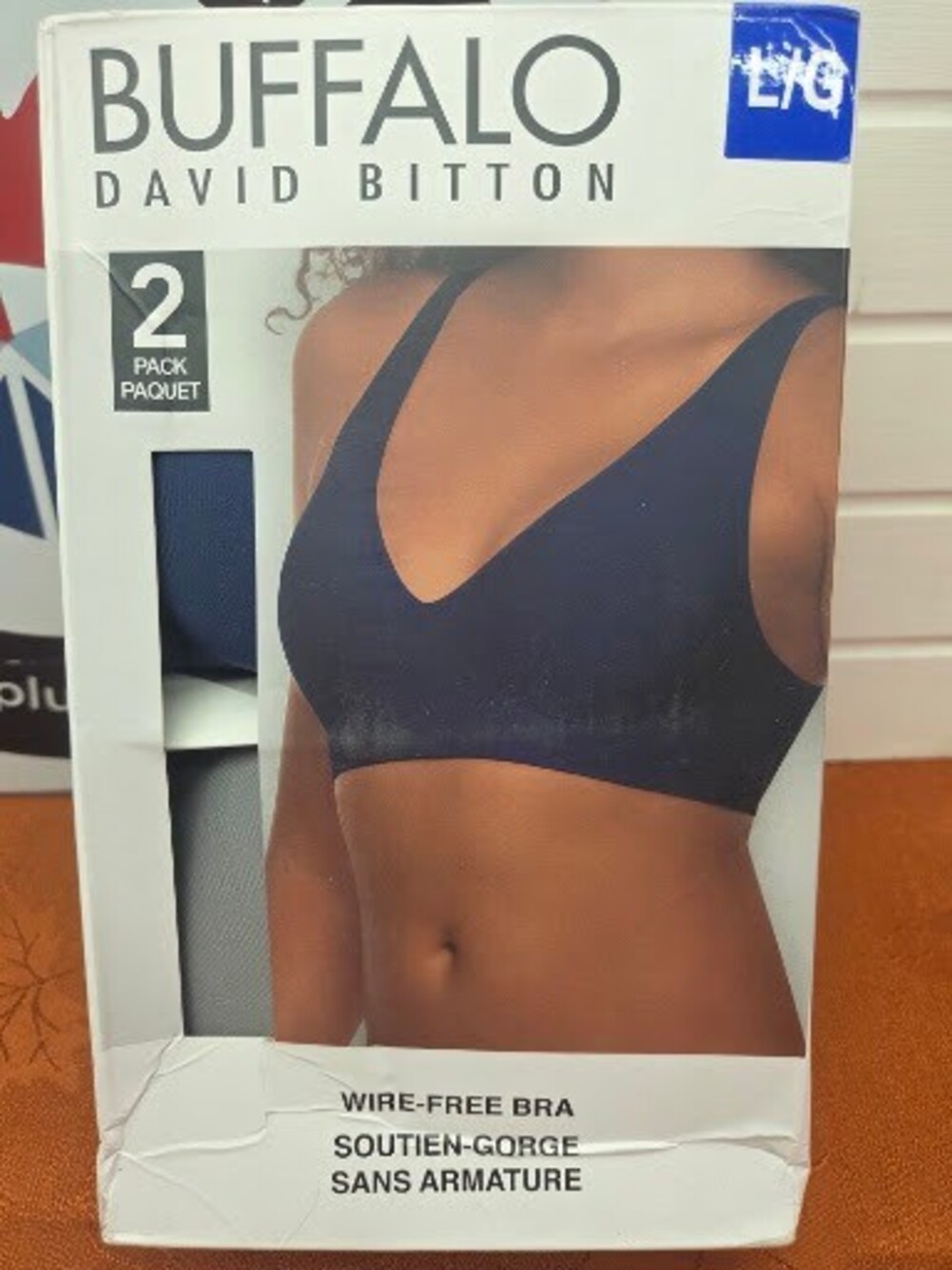 Buffalo David Bitton Women's Seam-Free Wireless Bra 2-Pack Navy & Grey